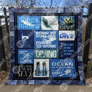 Born To Scuba Dive Forced To Work Quilt Blanket Th19  Quilt